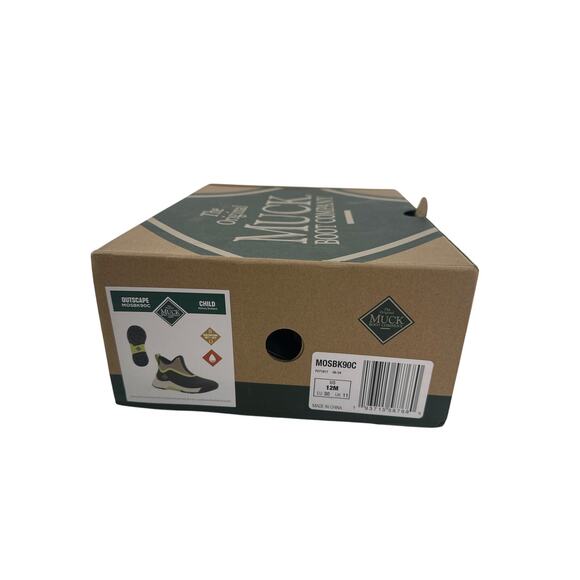 Muck Boots Kids Walnut/ Black/Green Outscape Pull On Boots Size 12 - Picture 2 of 11